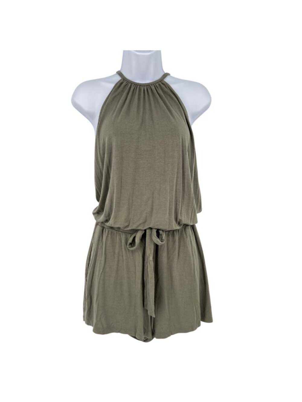 Michael Stars Jonnie Sleeveless Romper in Army Green Size Large